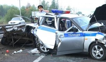 Авария с участием патрульной машины в Краснодаре