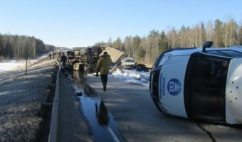 Серьезная авария на путепроводе около Кирово-Чепецка