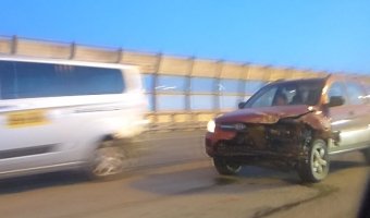 Kia Sportage разбился на КАД на внешнем радиусе неподалеку от съезда с Вантового моста