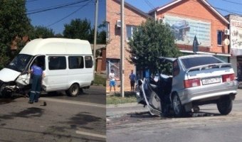 В Ростове-на-Дону в ДТП с маршруткой пострадали четыре человека