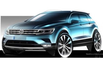 Volkswagen представил офицальные скетчи нового поколения Tiguan