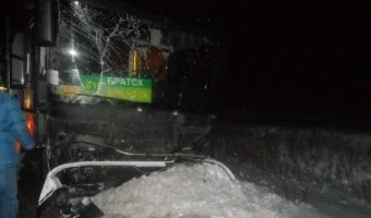 В Иркутской области столкнулись Toyota и автобус