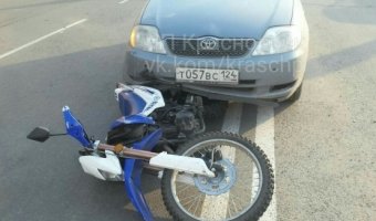 В Красноярске в ДТП пострадал мотоциклист