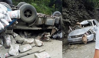 Под Новороссийском в тройном ДТП погиб водитель КАМАЗа