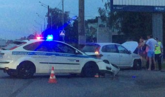 Полицейский Ford Focus разбился на Выборгском шоссе