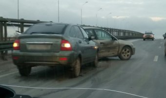 В Уфе из-за гололеда произошла массовая авария