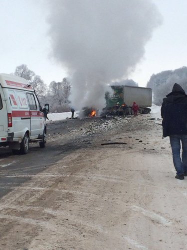 В Башкирии после ДТП с грузовиком сгорел водитель иномарки (2)