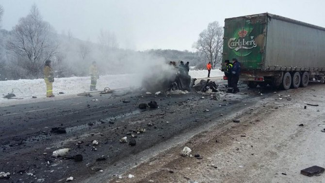 В Башкирии после ДТП с грузовиком сгорел водитель иномарки (5)