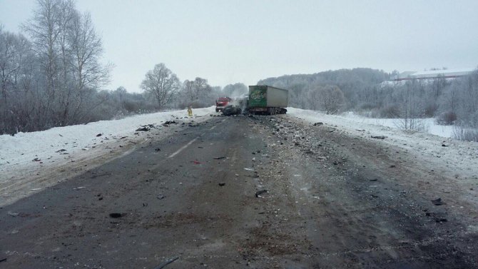 В Башкирии после ДТП с грузовиком сгорел водитель иномарки (3)