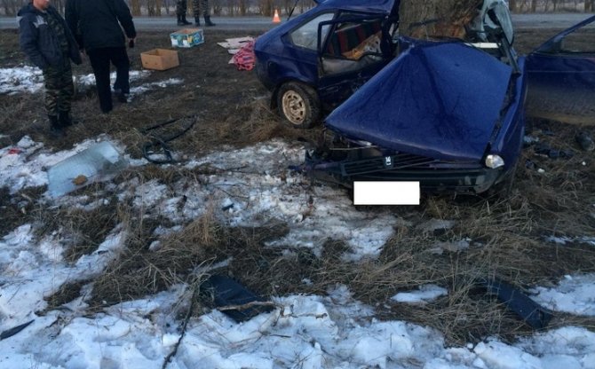 На Ставрополье «Москвич» врезался в дерево погибли два человека.jpg