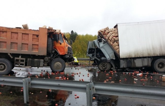 На трассе под Оренбургом два грузовика раздавили легковушку.jpg