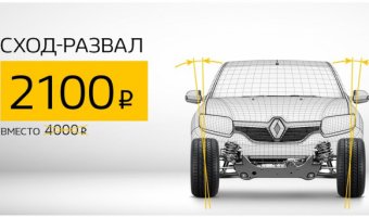 Сход-развал Renault за 2100 рублей!