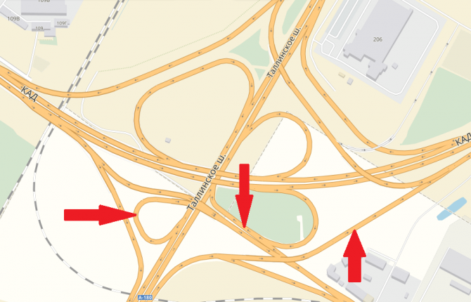 На развязке КАД с Таллинским шоссе перекроют три съезда