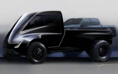 Tesla показали эскиз огромного пикапа