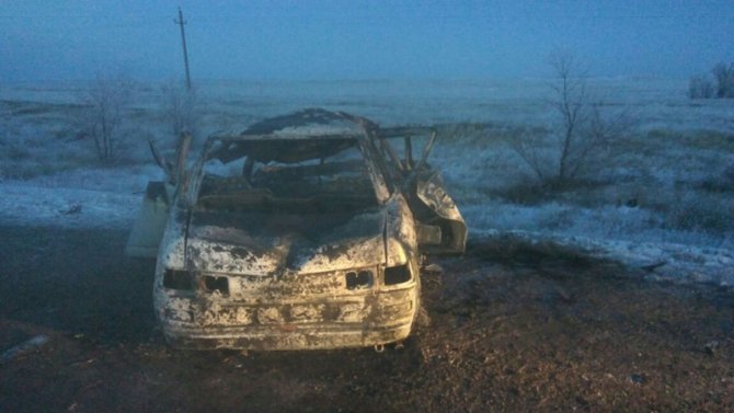 Три человека погибли в сгоревшем автомобиле на трассе Оренбург – Орск (4)