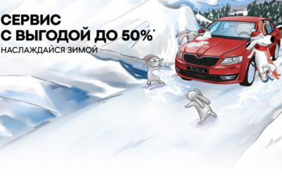 Цены падают, как снежинки! Сервис SKODA с выгодой до 50%!