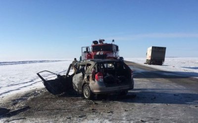 Три человека сгорели в ДТП в Челябинской области