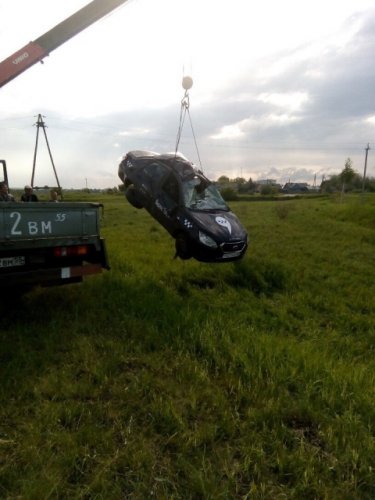 Водитель такси пострадал в ДТП под Омском
