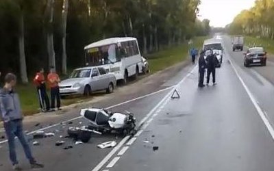 В ДТП с автобусом под Орлом погиб мотоциклист