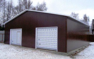 Строительство гаража из сэндвич-панелей