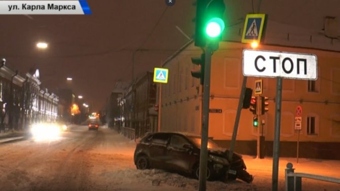 Столб стал уютным пристанищем в Казани для водителя Kia
