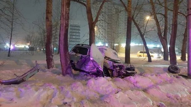 В Новосибирске иномарка врезалась в дерево – погиб водитель