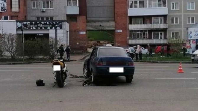В ДТП в Кирово-Чепецке пострадал мотоциклист