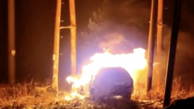 В Башкирии «Лада» съехала в кювет и полностью сгорела. Водитель госпитализирован