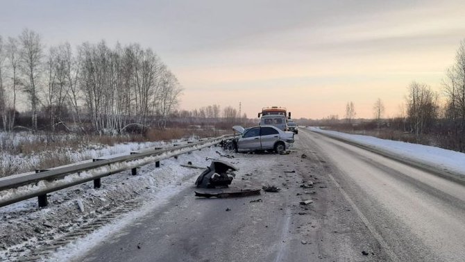 Водитель Mitsubishi погиб в ДТП с КамАЗом на трассе в Новосибирской области
