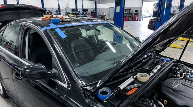 ауди а4 с новым лобовым стеклом